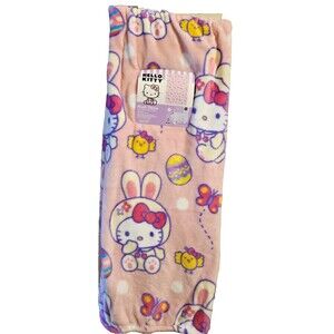 Hello Kitty Easter Plush Blanket 50x70 Inch Hello Easter Eggs Chicks NEW TIKTOK